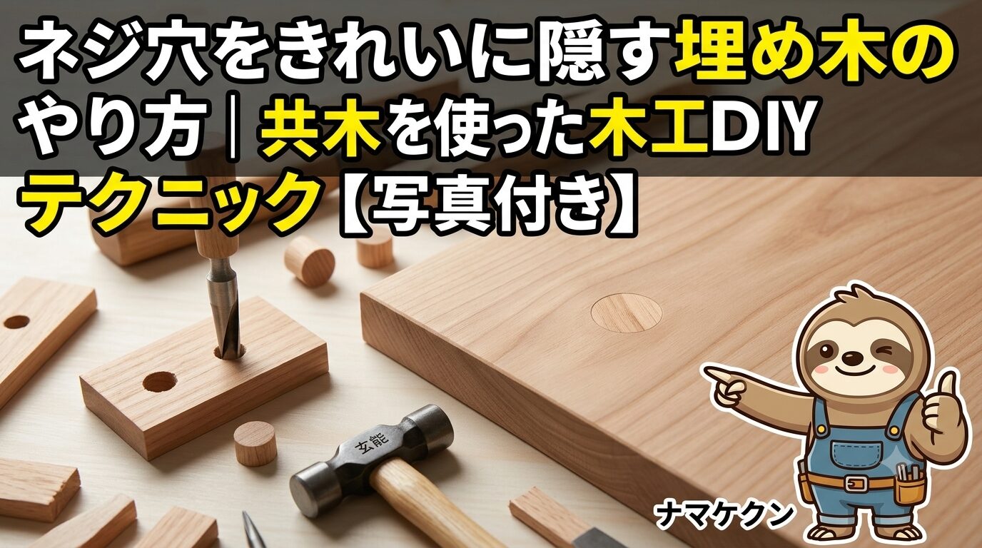 ネジ穴をきれいに隠す埋め木のやり方｜共木を使った木工DIYテクニック【写真付き】